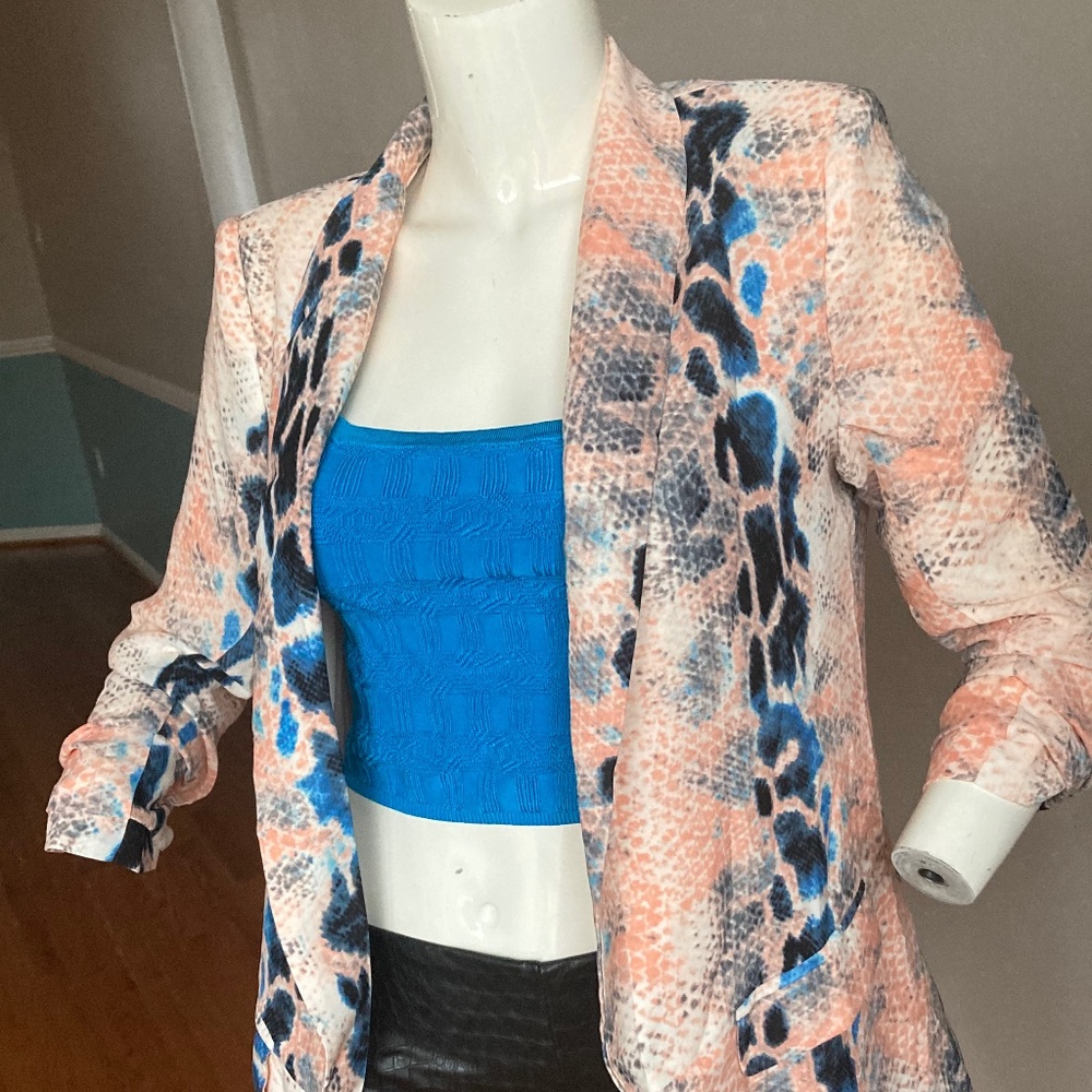 Multi colored crocodile print blazer